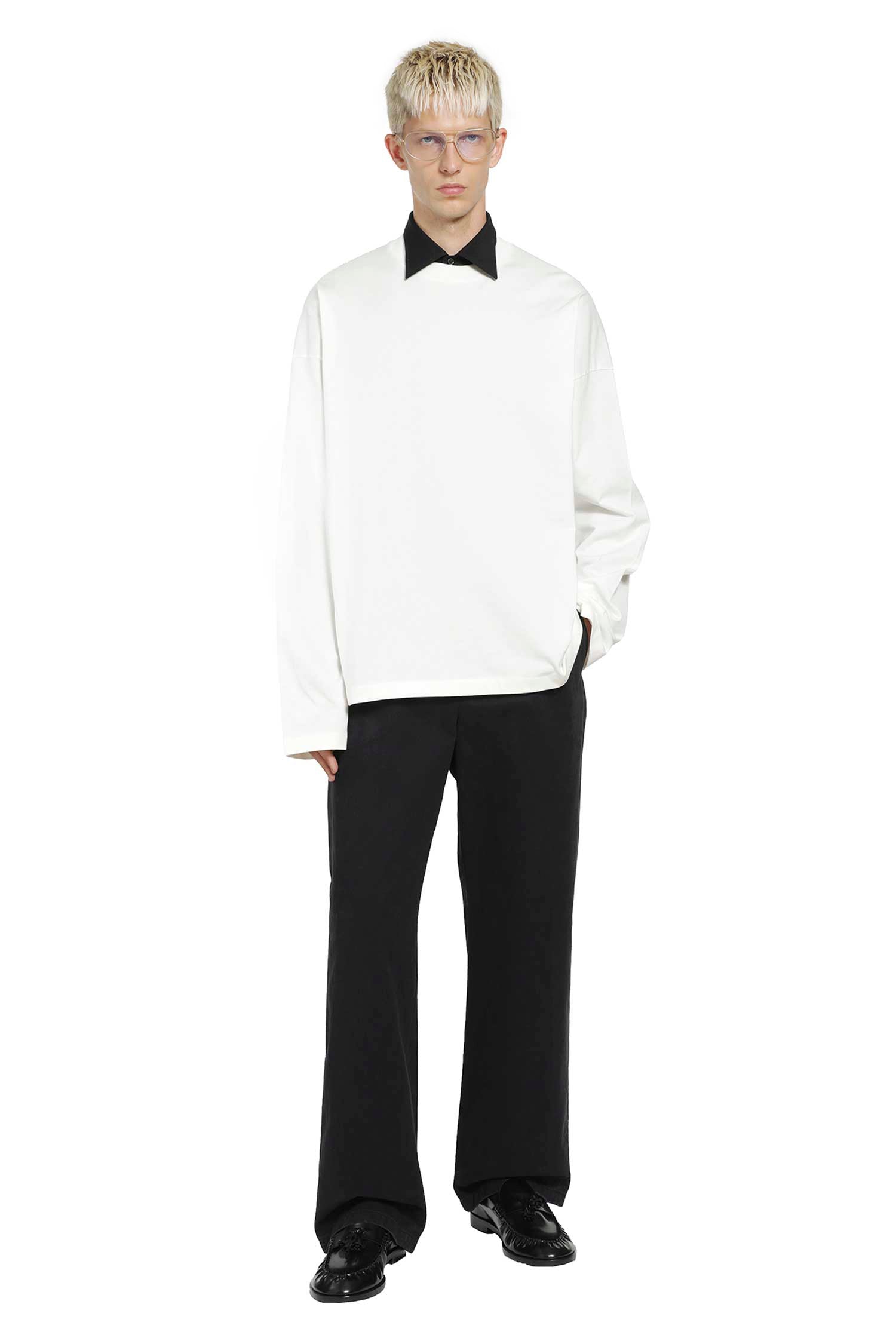 JIL SANDER Cotton Crewneck Long Sleeve T-Shirt man