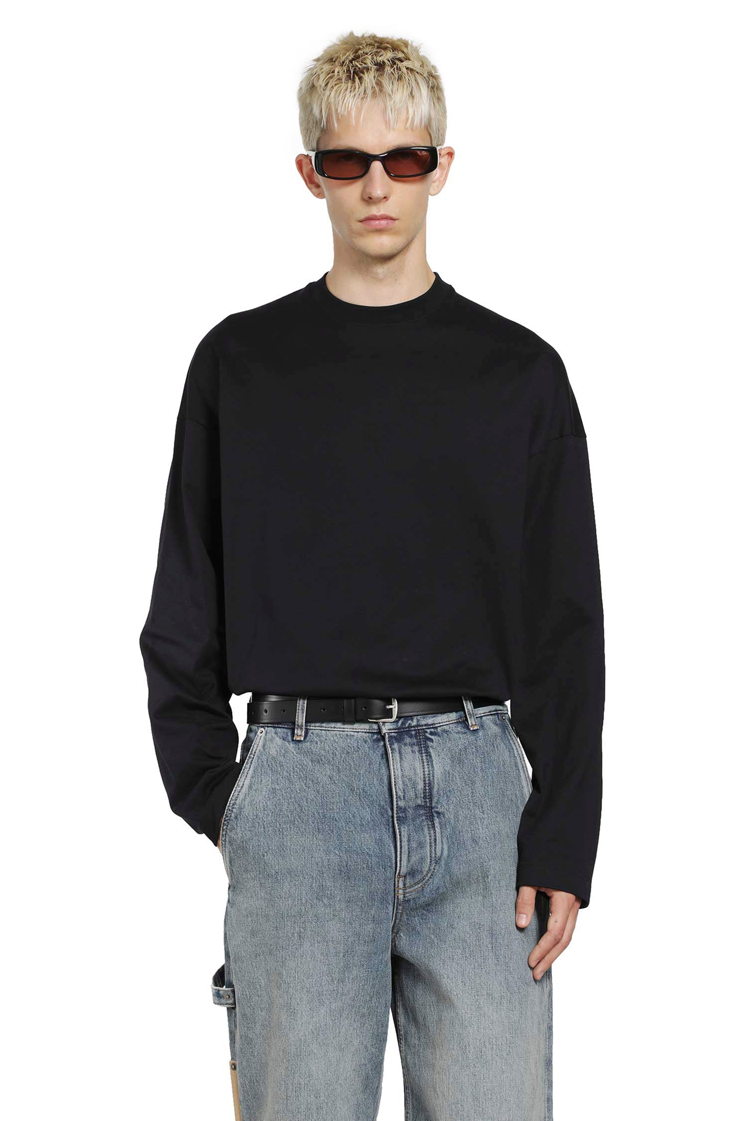 Cotton Crewneck Long Sleeve T-Shirt