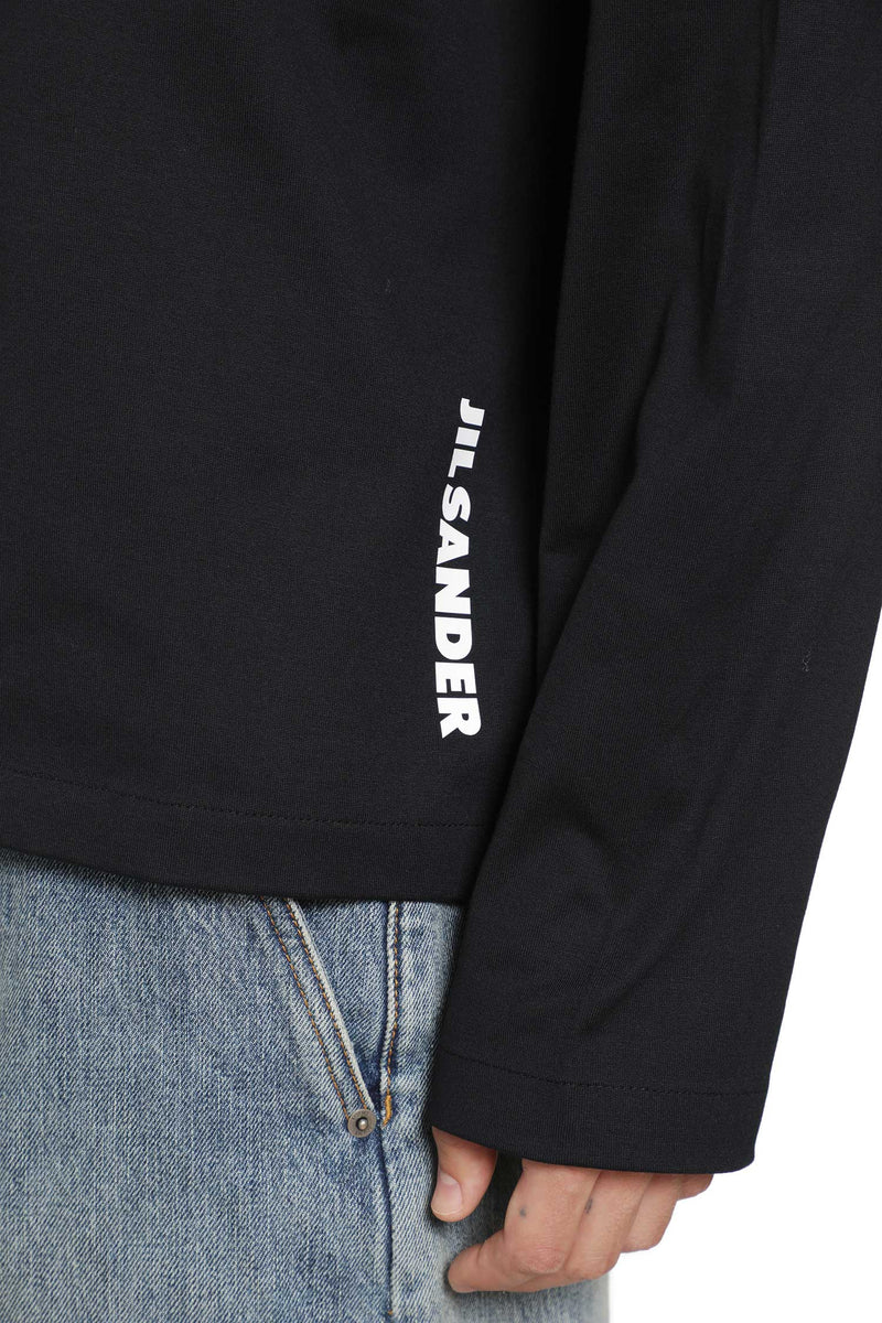 JIL SANDER Cotton Crewneck Long Sleeve T-Shirt man