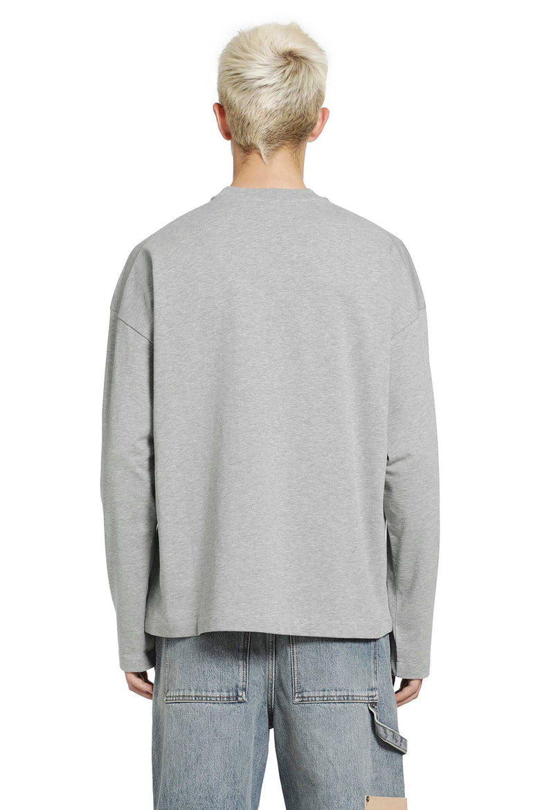 JIL SANDER Vertical Logo Cotton Long Sleeve T-Shirt man