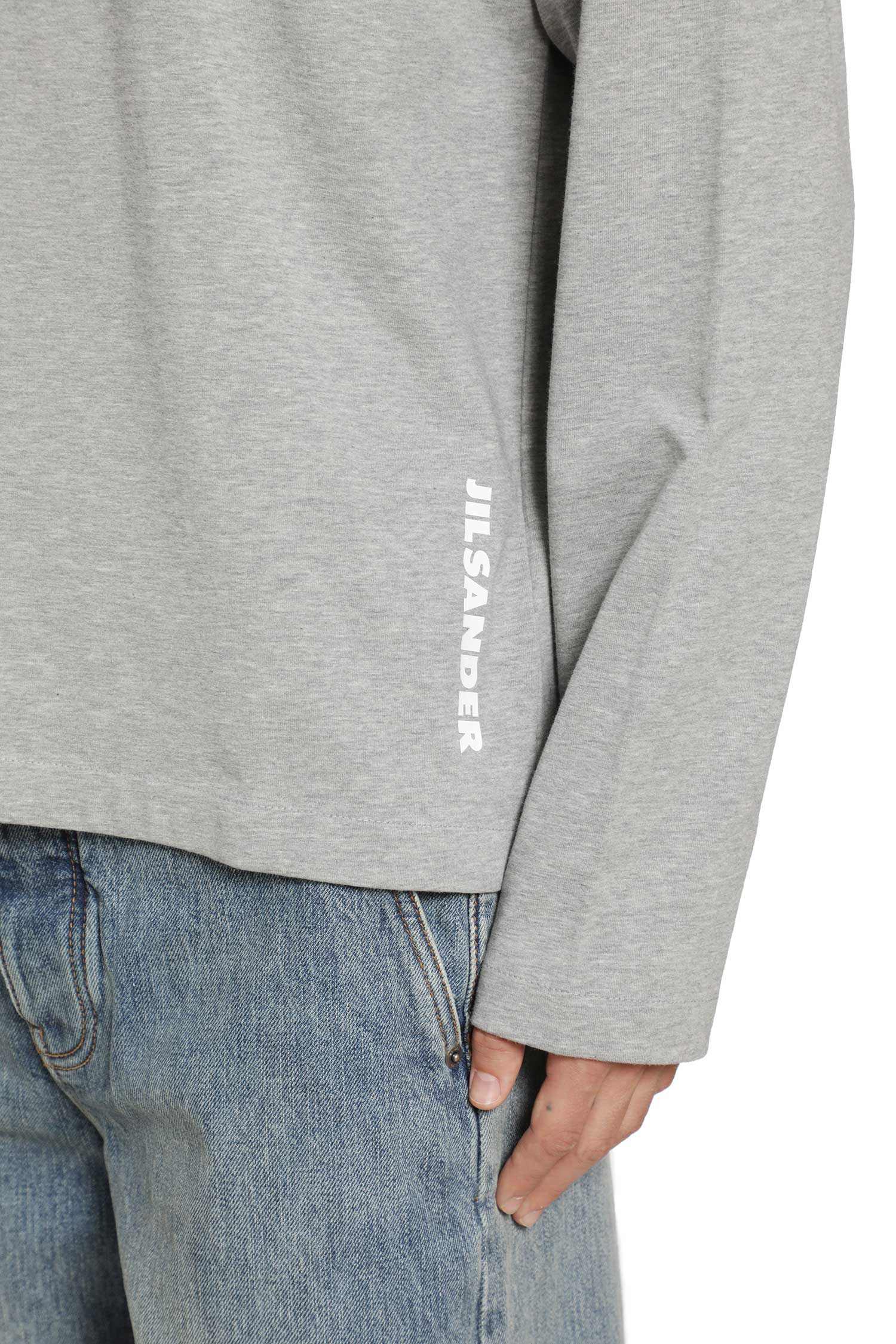 Vertical Logo Cotton Long Sleeve T-Shirt