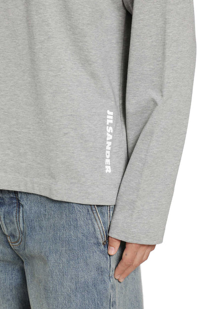 Vertical Logo Cotton Long Sleeve T-Shirt
