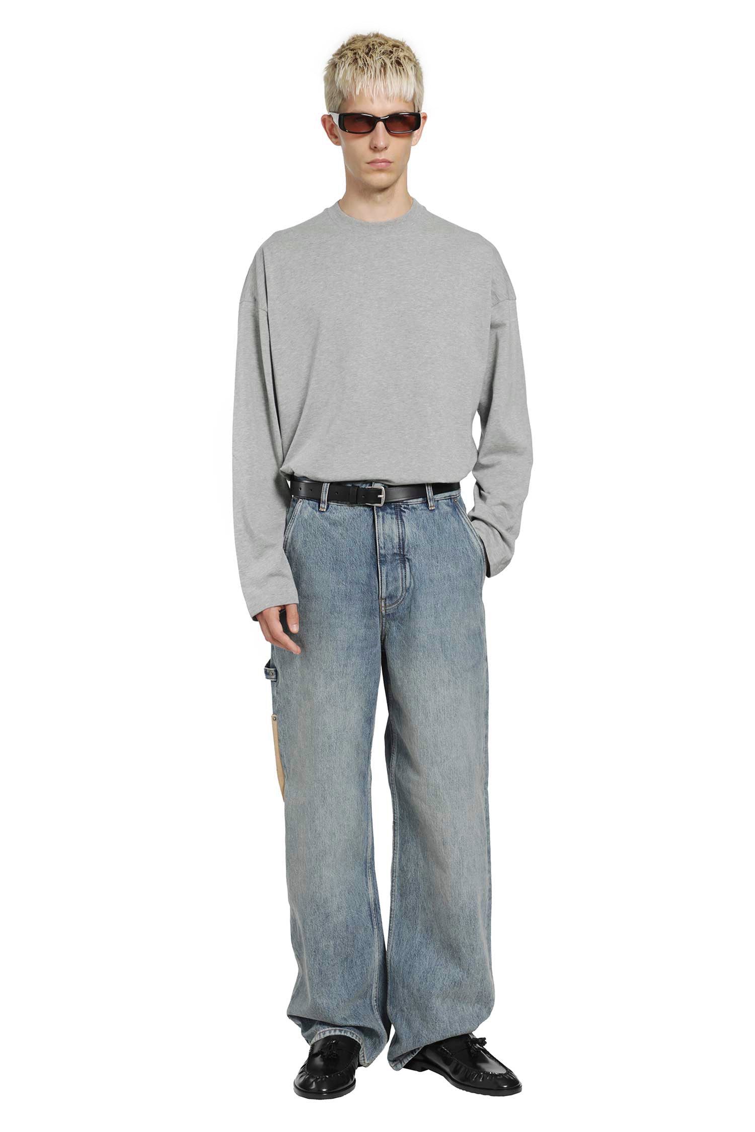 JIL SANDER Vertical Logo Cotton Long Sleeve T-Shirt man