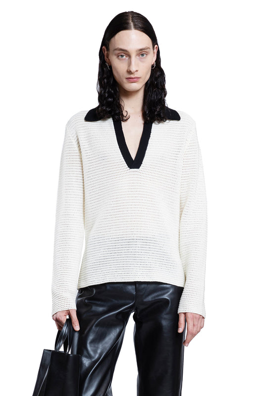 JIL SANDER MAN WHITE KNITWEAR