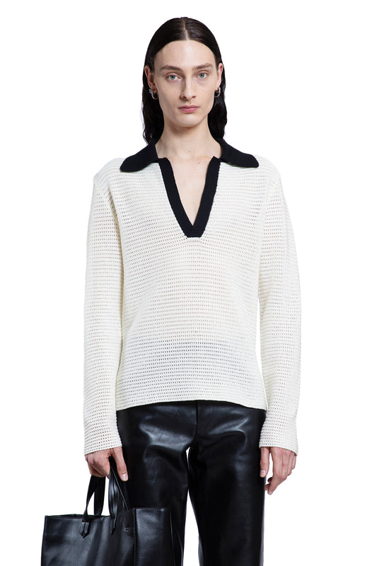 JIL SANDER MAN WHITE KNITWEAR