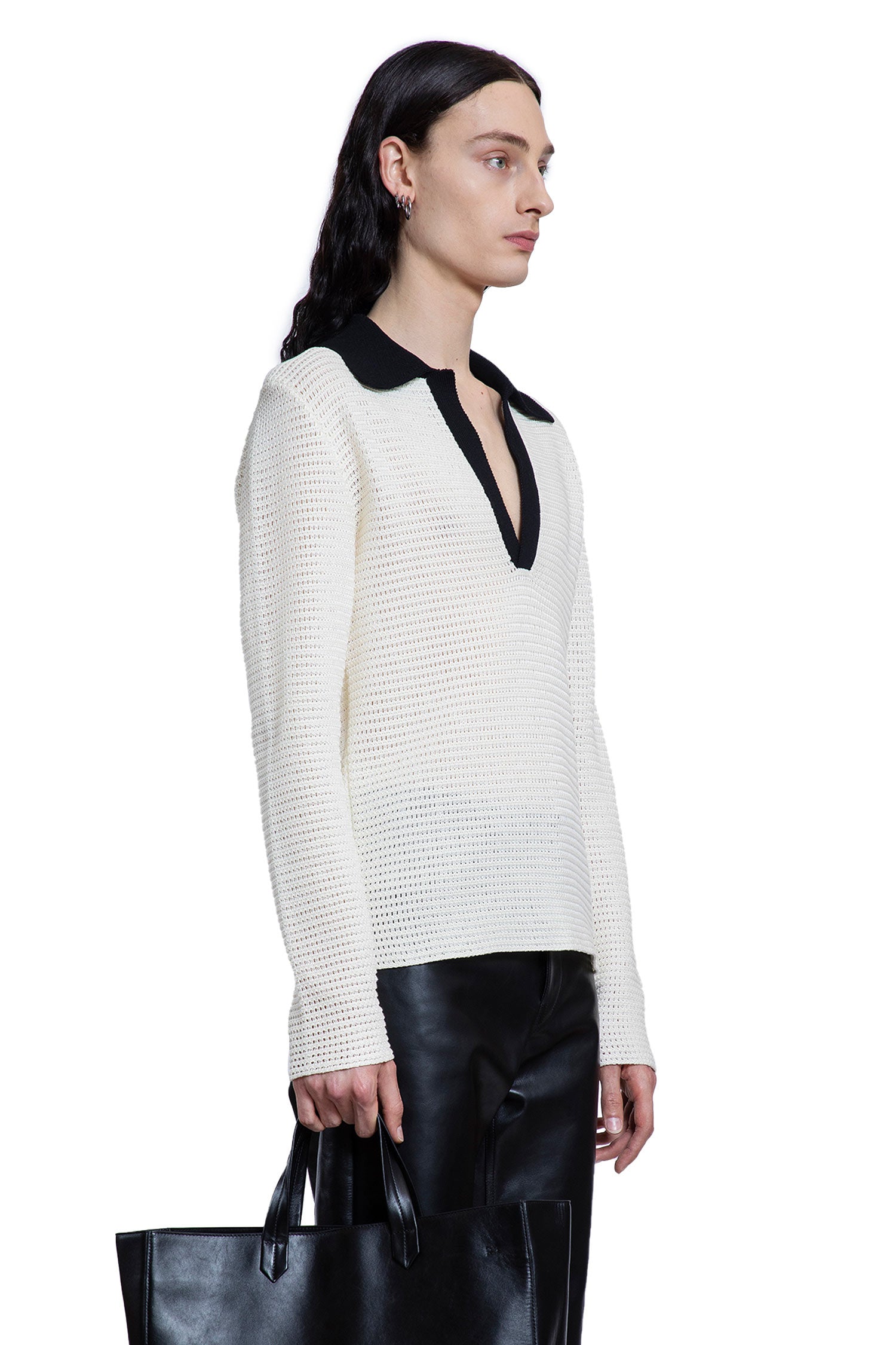 JIL SANDER MAN WHITE KNITWEAR