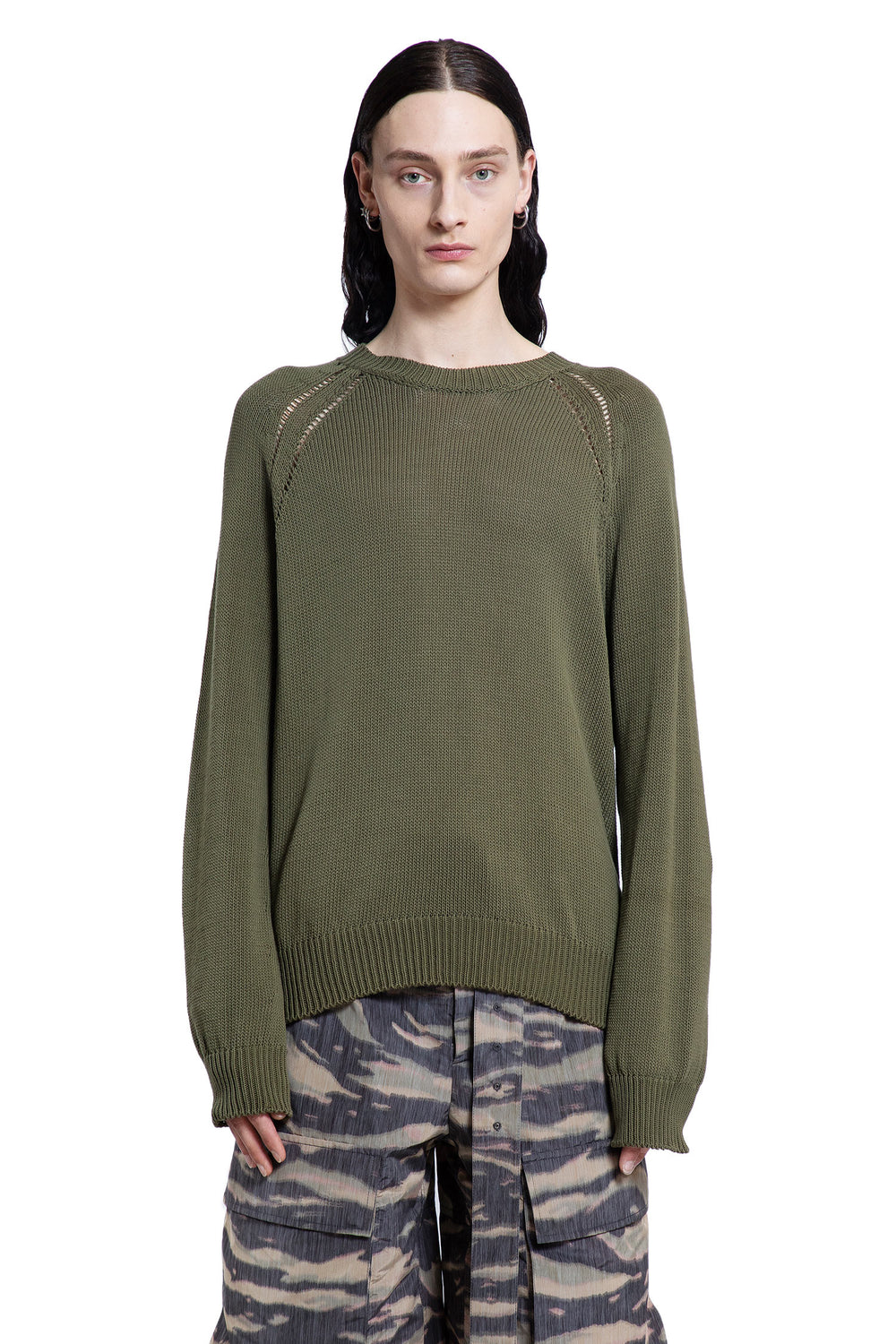 JIL SANDER MAN GREEN KNITWEAR