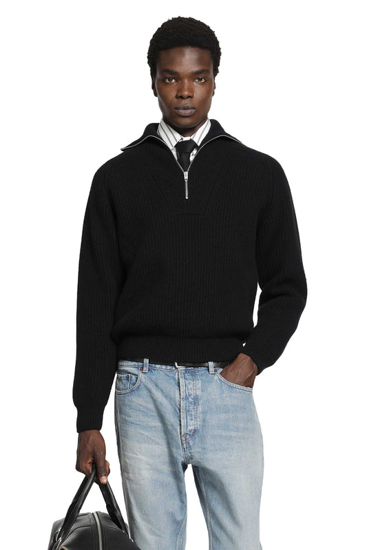 High Zipped Neck Sweater