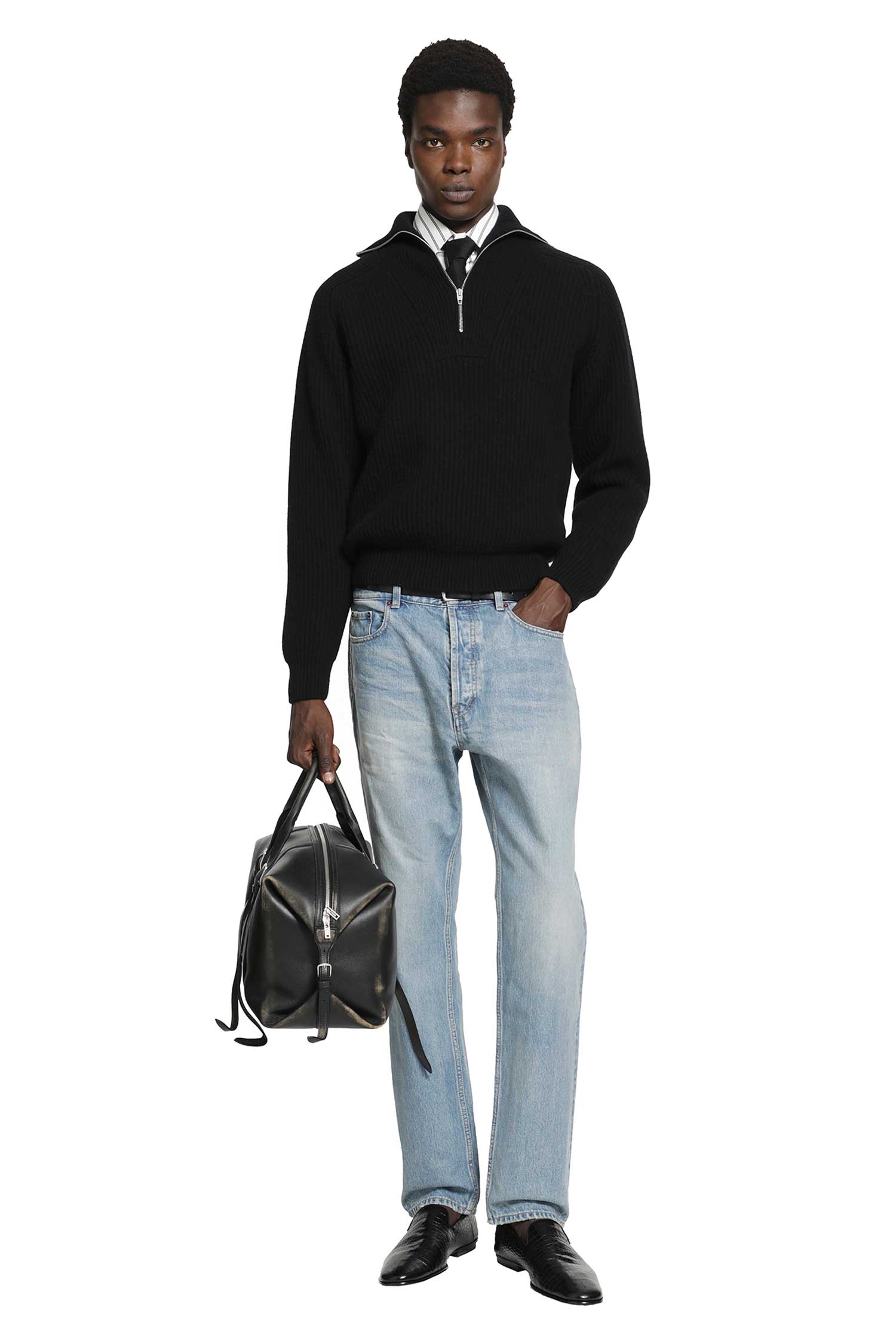 High Zipped Neck Sweater