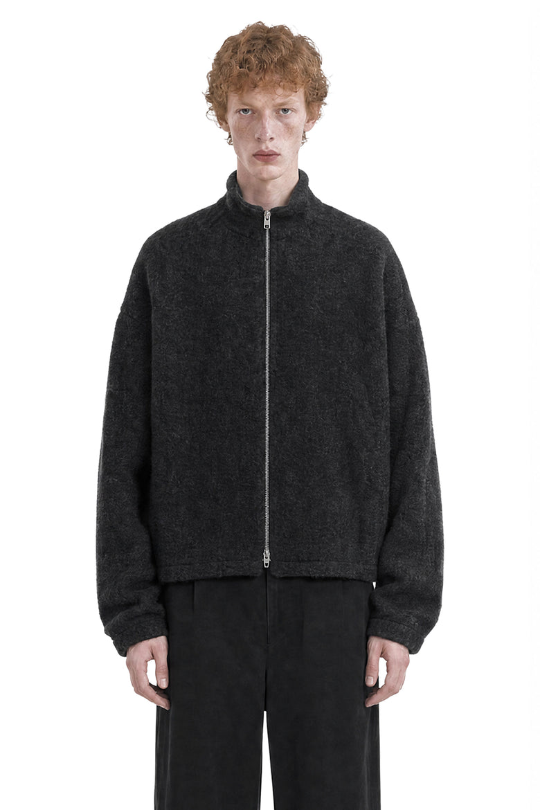 JIL SANDER Wool Fleece Zip-Up Sweatshirt man