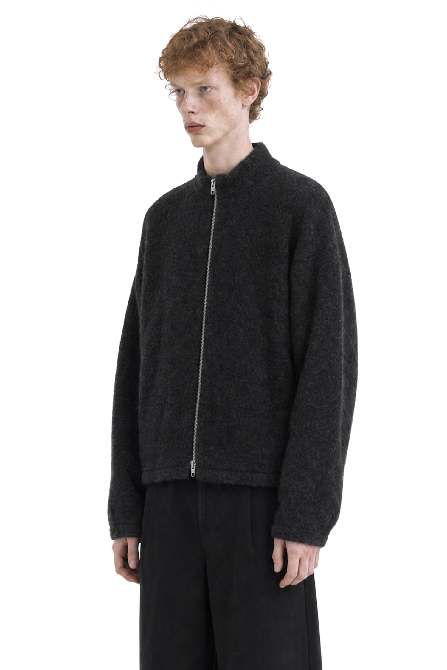 Wool Fleece Zip-Up Sweatshirt