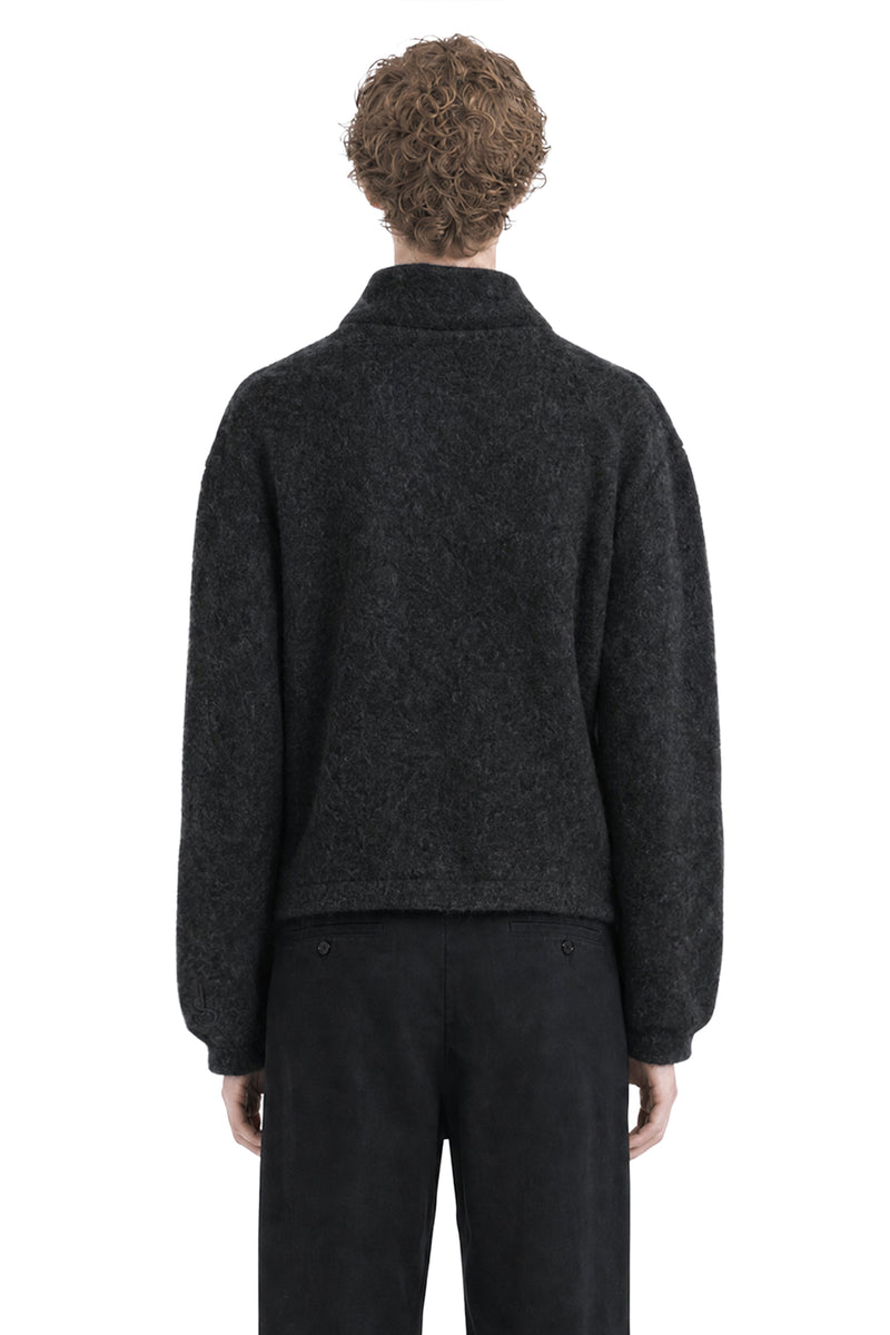 JIL SANDER Wool Fleece Zip-Up Sweatshirt man