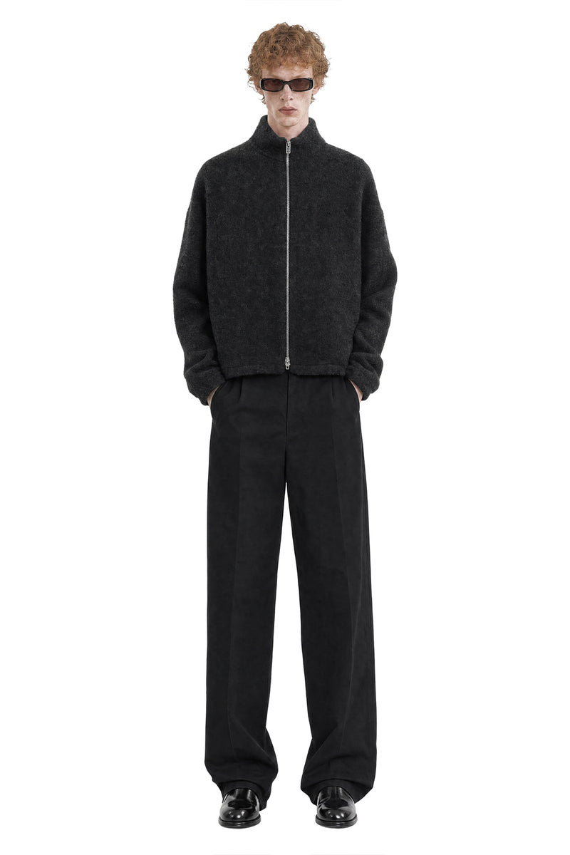 JIL SANDER Wool Fleece Zip-Up Sweatshirt man