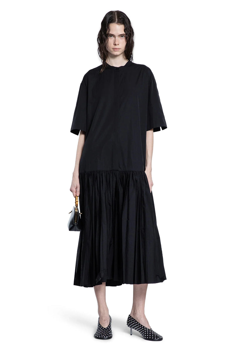 Cotton Poplin Pleated Shirt Dress - Antonioli.eu
