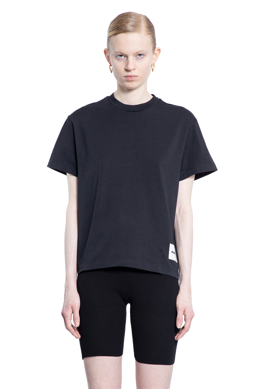 JIL SANDER WOMAN BLACK T-SHIRTS & TANK TOPS