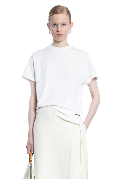 JIL SANDER WOMAN WHITE T-SHIRTS & TANK TOPS