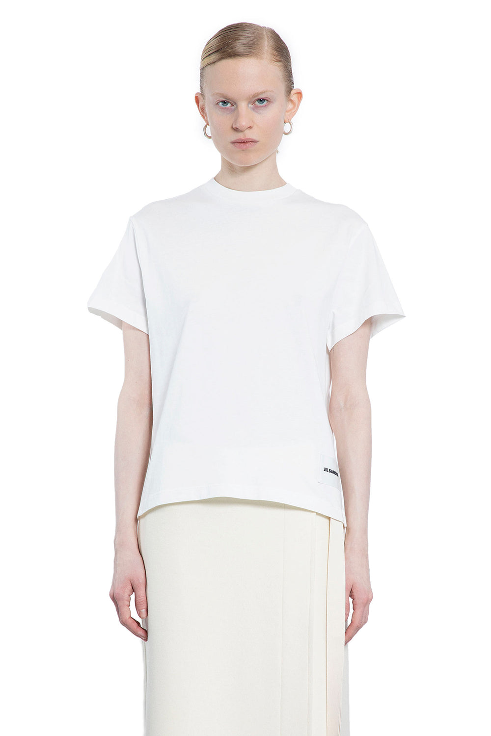 JIL SANDER WOMAN WHITE T-SHIRTS & TANK TOPS