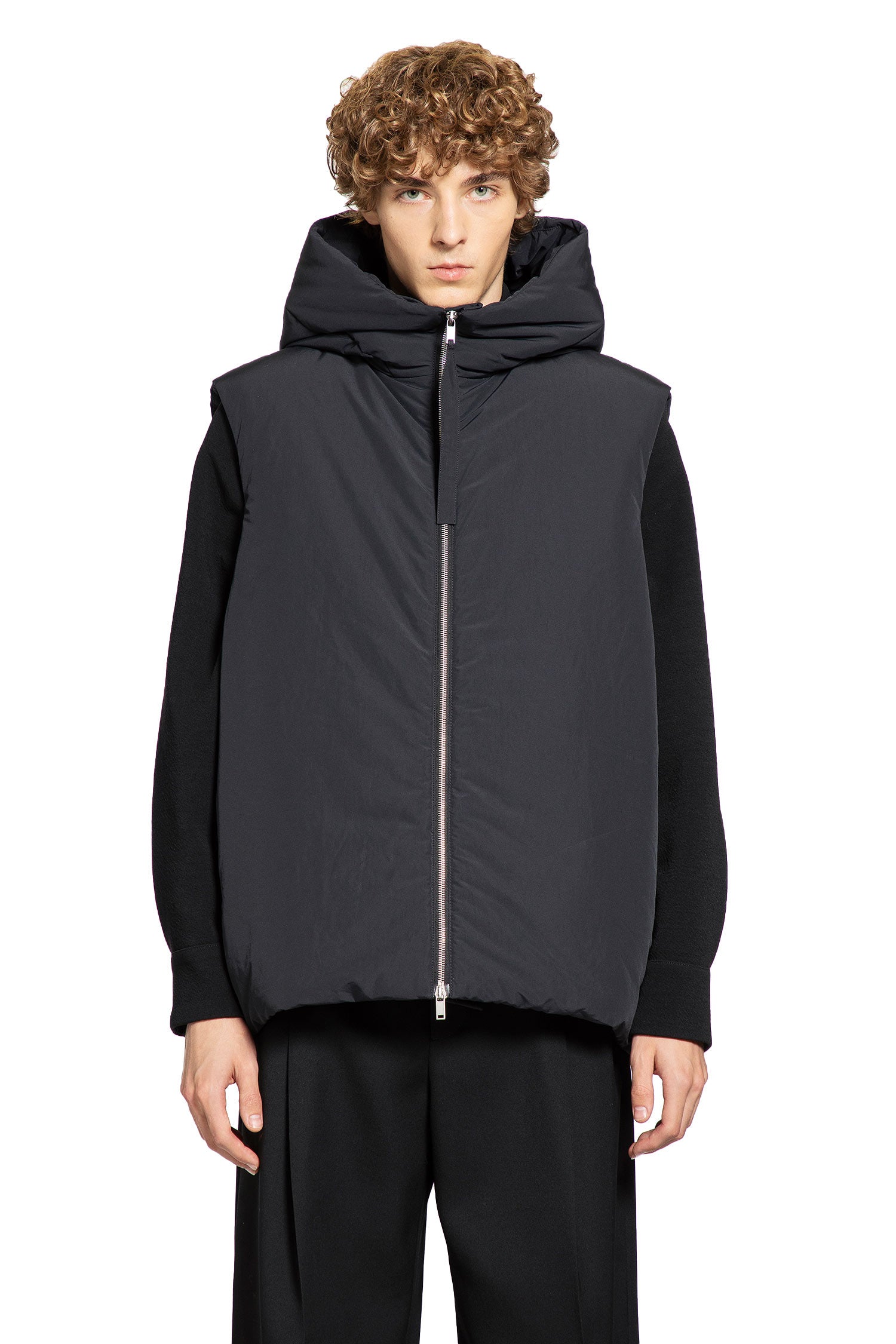 JIL SANDER MAN BLACK VESTS