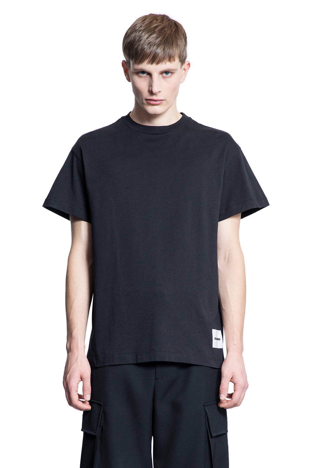 JIL SANDER MAN BLACK T-SHIRTS & TANK TOPS