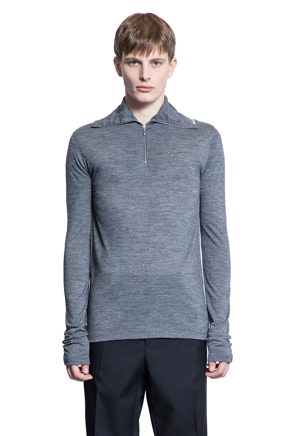 JIL SANDER MAN GREY T-SHIRTS & TANK TOPS