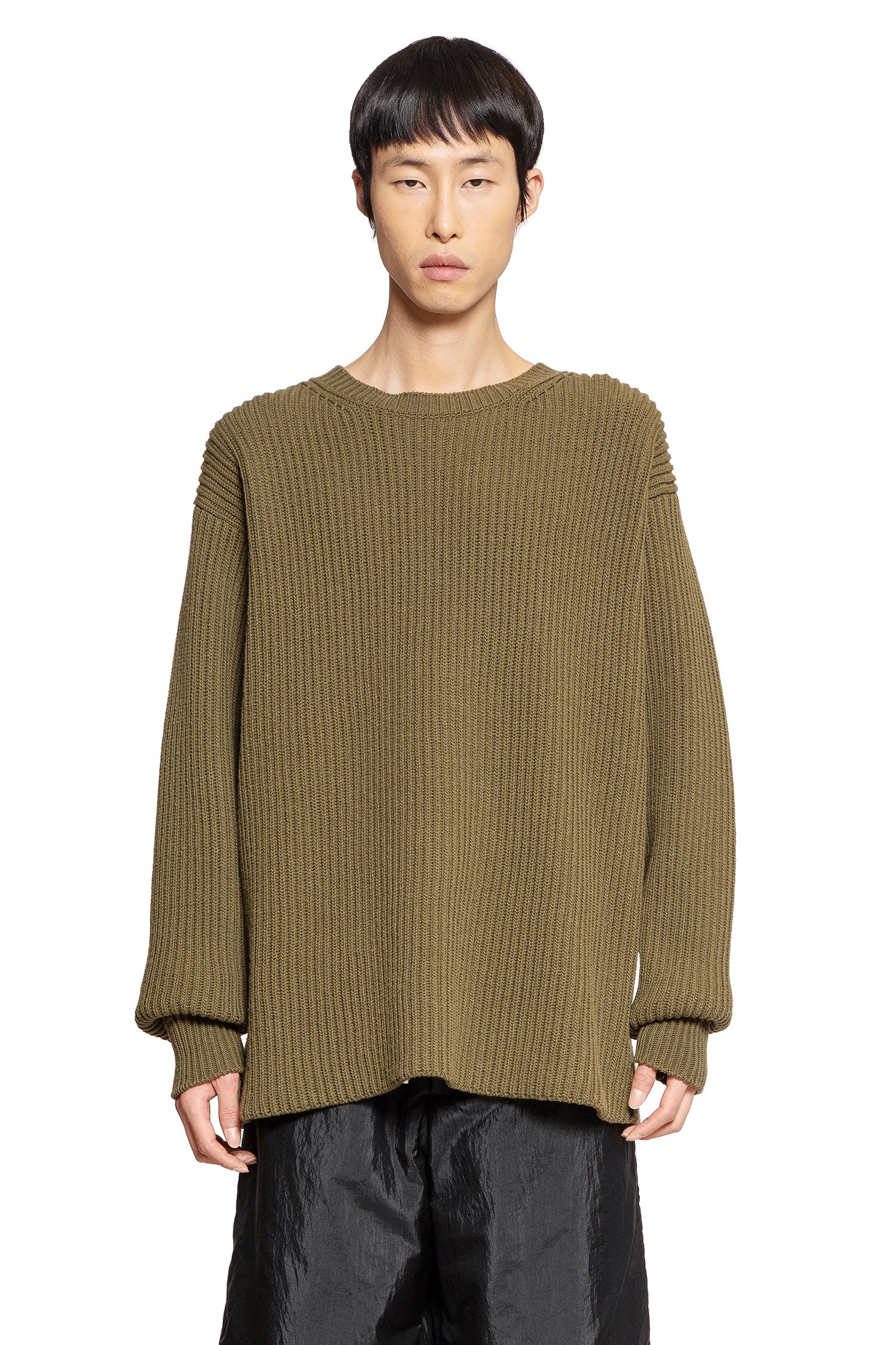 JIL SANDER MAN GREEN KNITWEAR