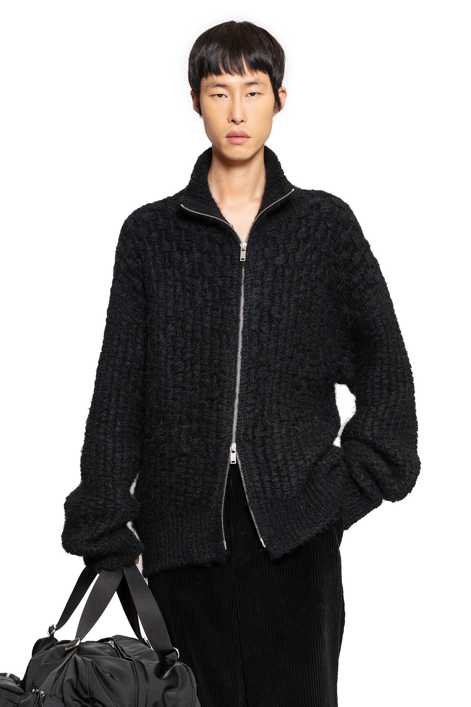 JIL SANDER MAN BLACK KNITWEAR