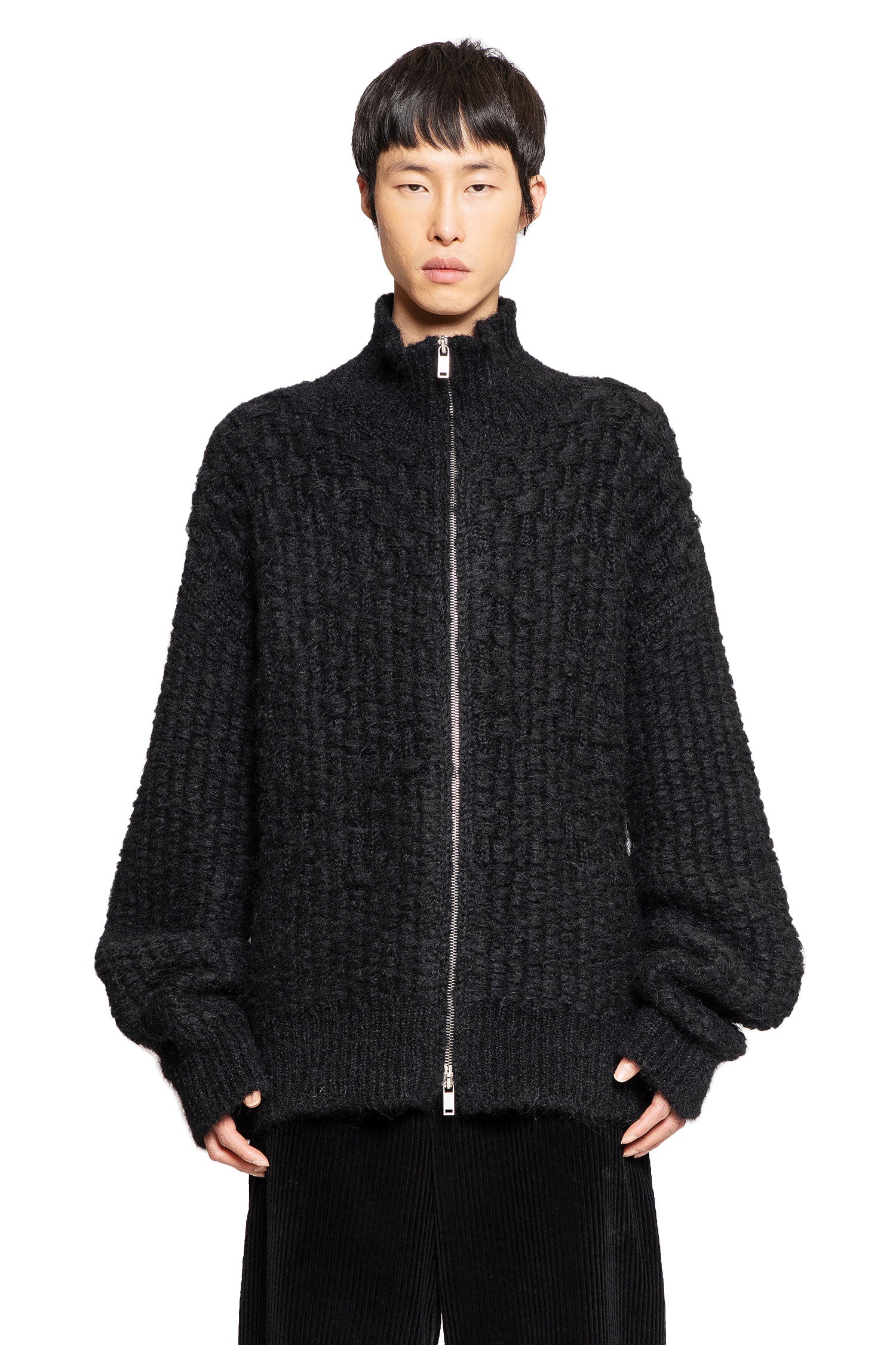 JIL SANDER MAN BLACK KNITWEAR