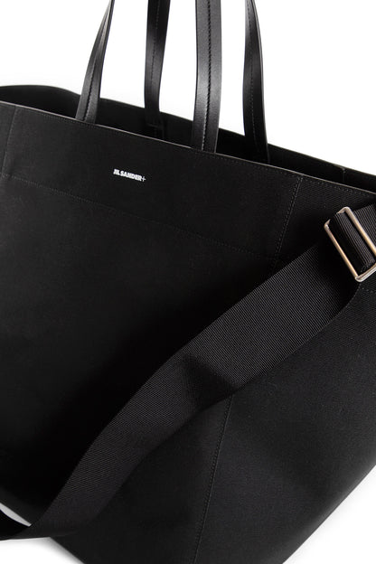 JIL SANDER MAN BLACK TOTE BAGS