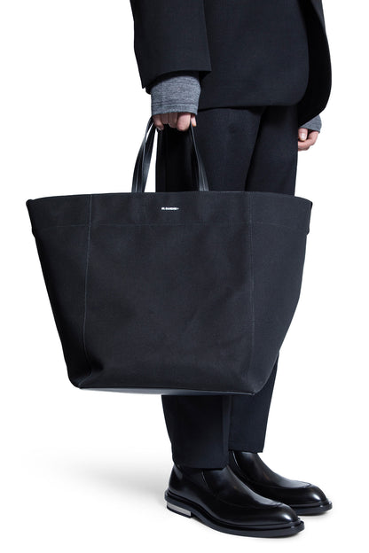 JIL SANDER MAN BLACK TOTE BAGS