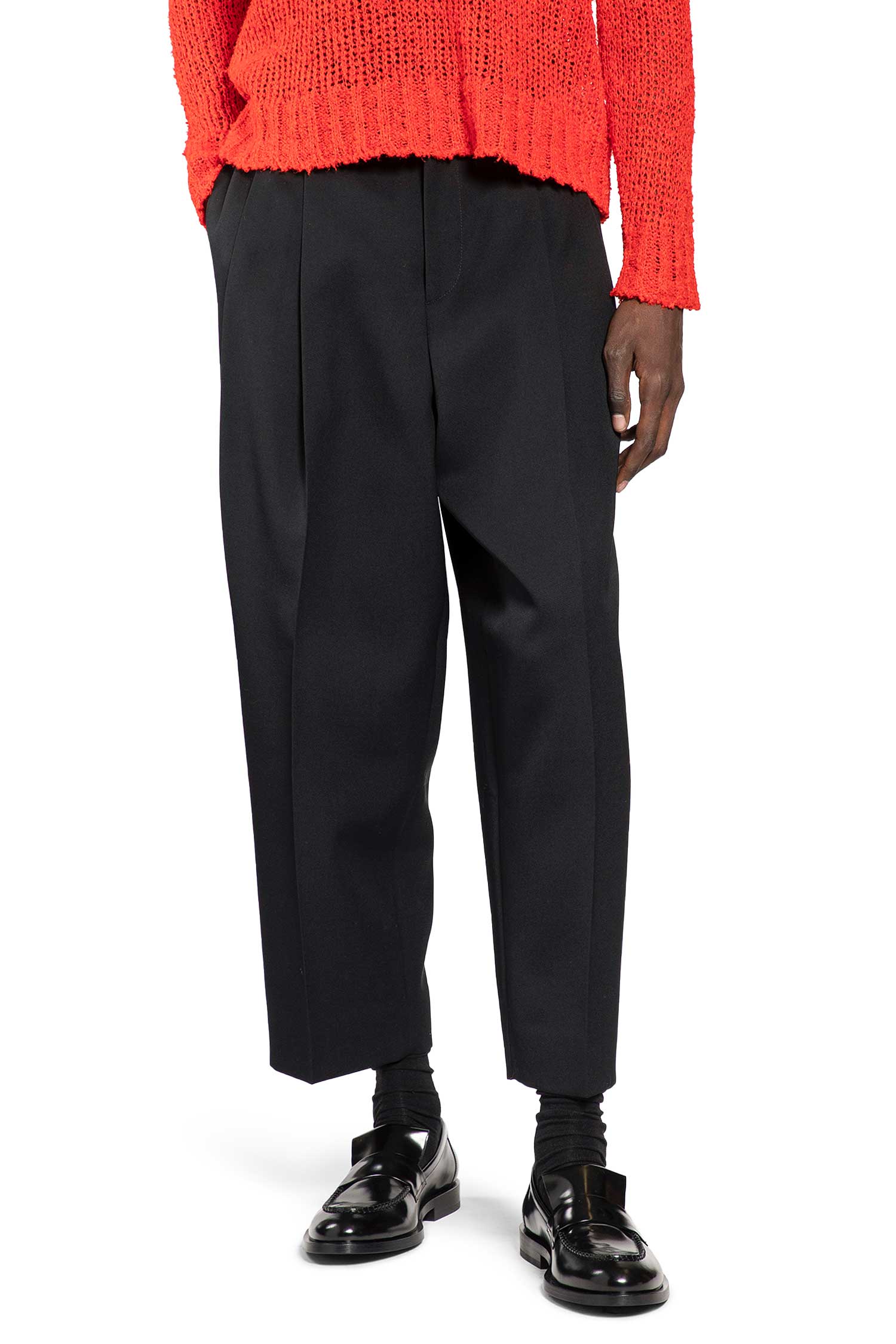 Wool Gabardine Tapered Trousers