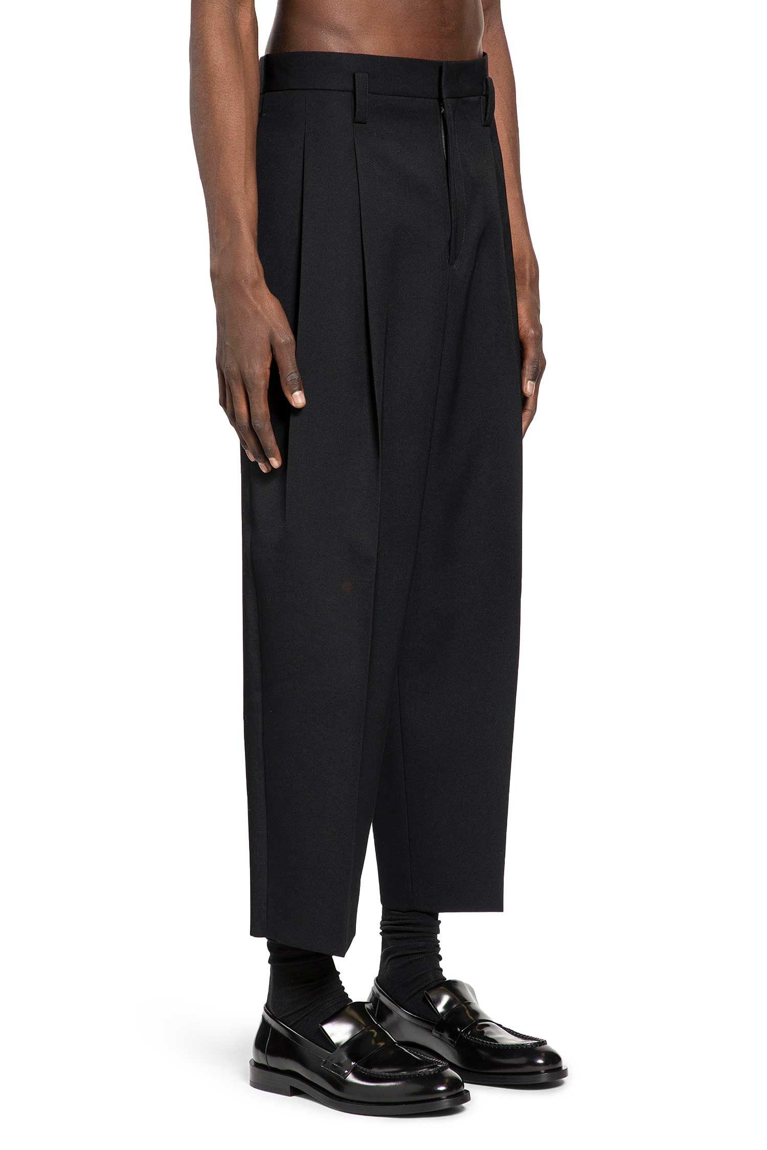 Wool Gabardine Tapered Trousers
