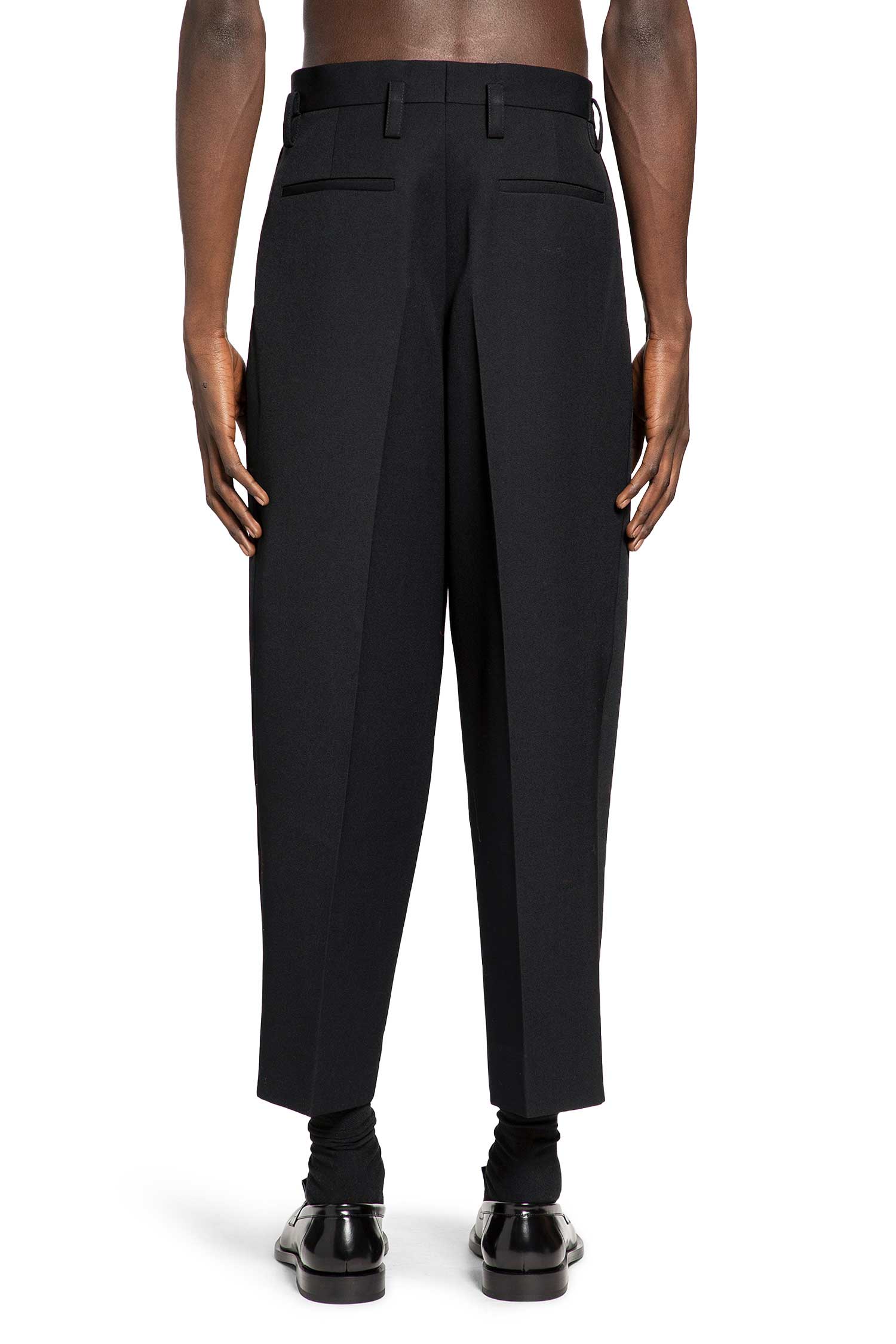 Wool Gabardine Tapered Trousers