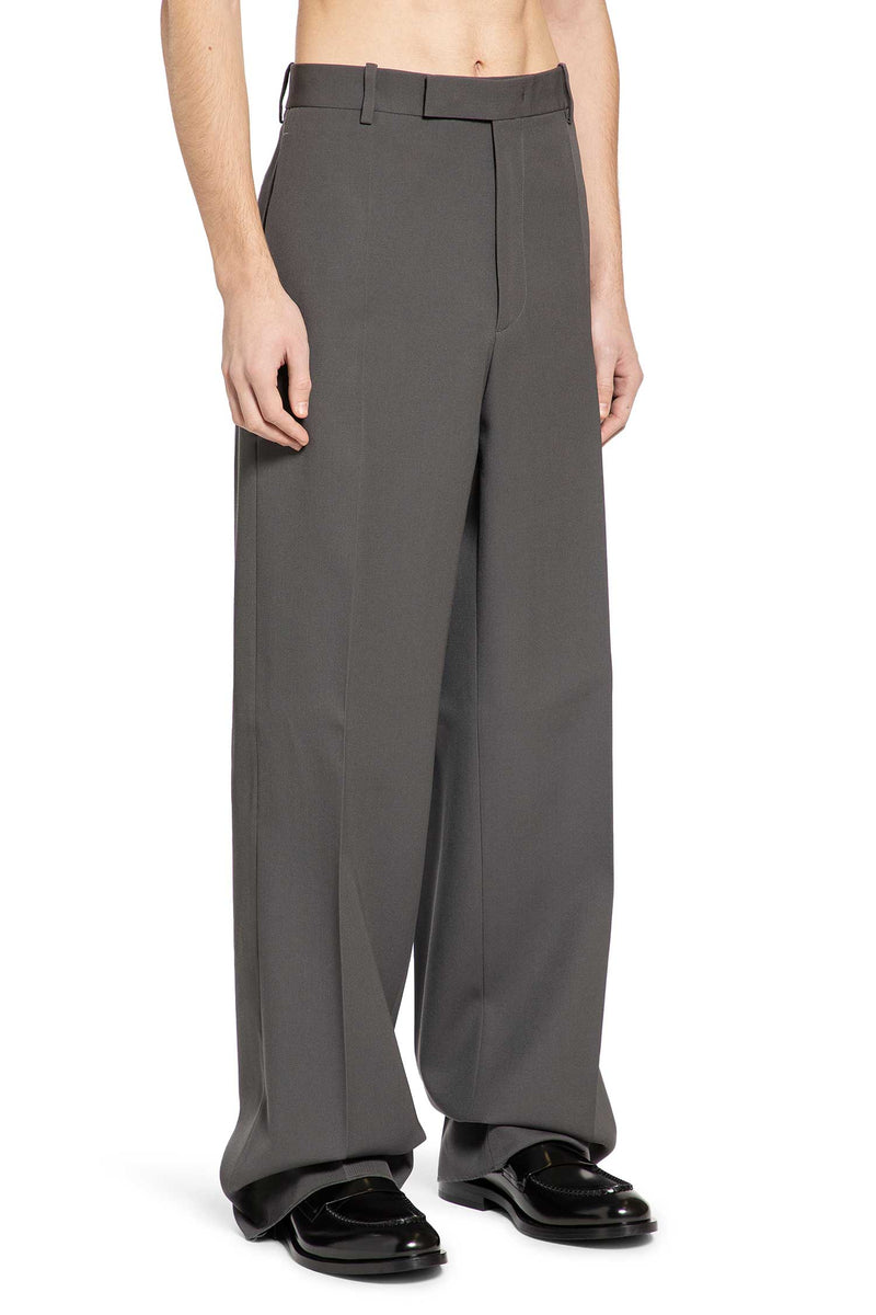 Straight Leg Wool Gabardine Trousers