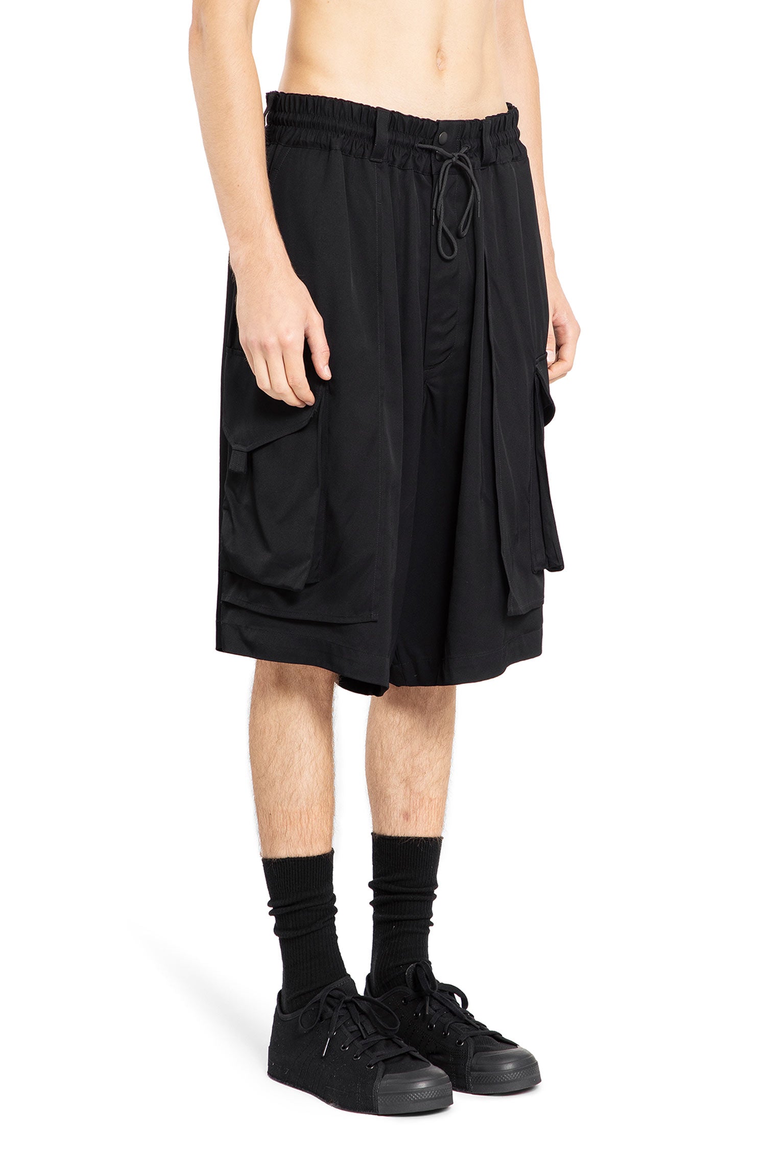 Y-3 MAN BLACK SHORTS & SKIRTS