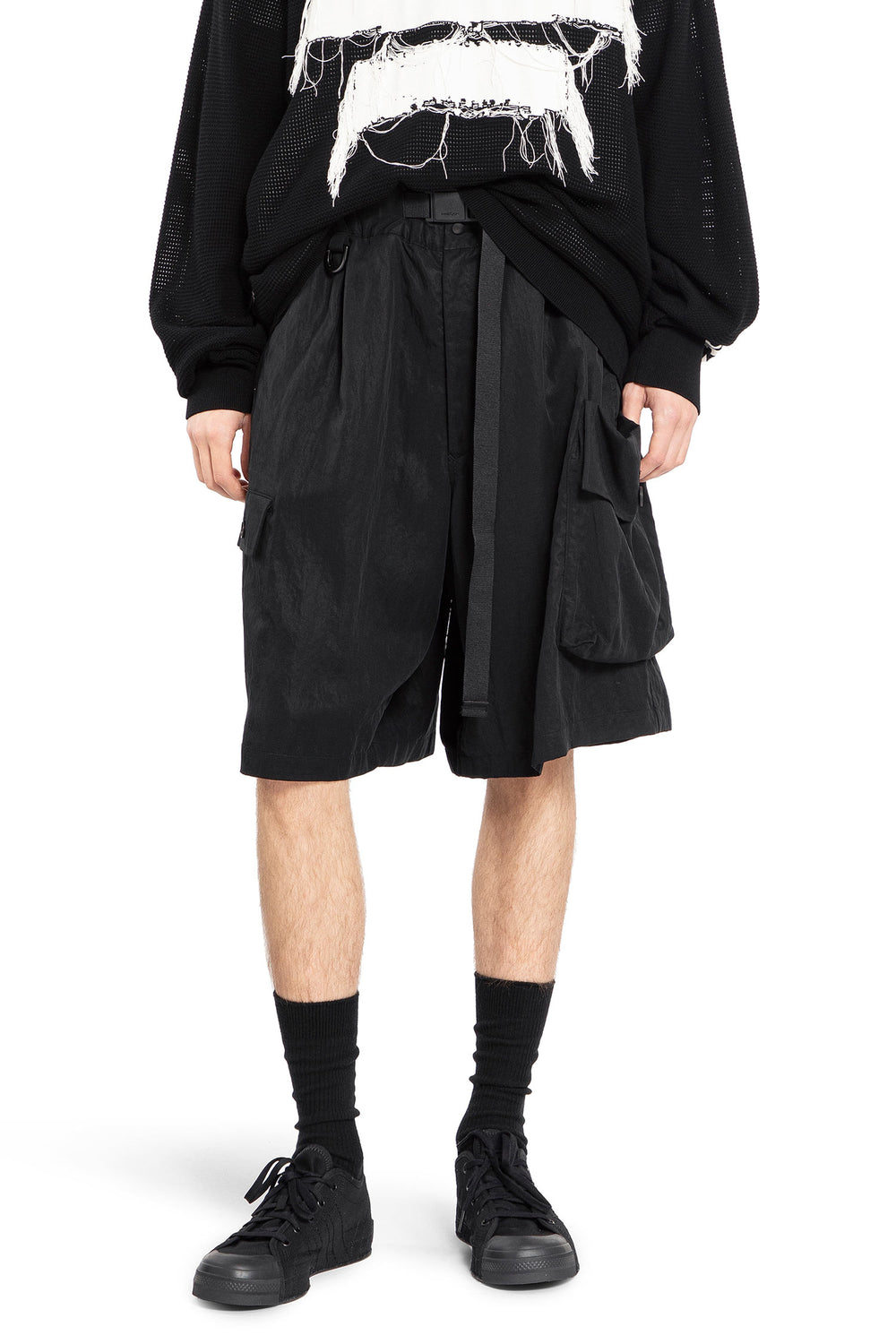 Y-3 MAN BLACK SHORTS & SKIRTS