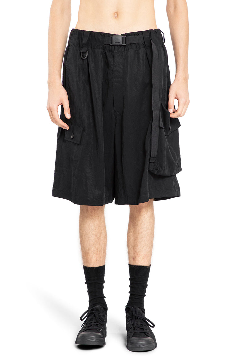 Y-3 MAN BLACK SHORTS & SKIRTS