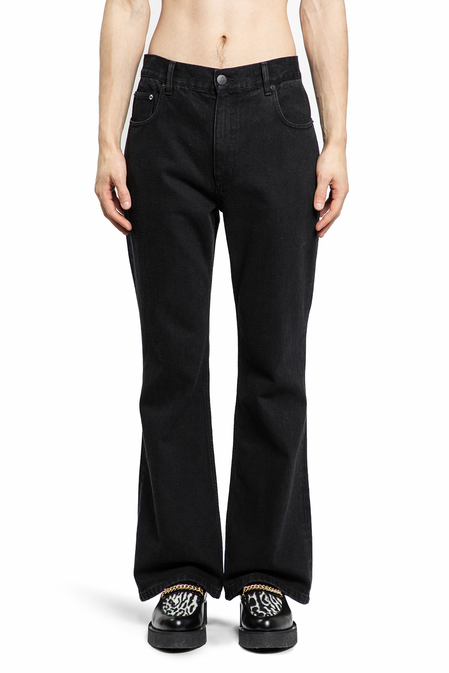 Leather Flare Jeans