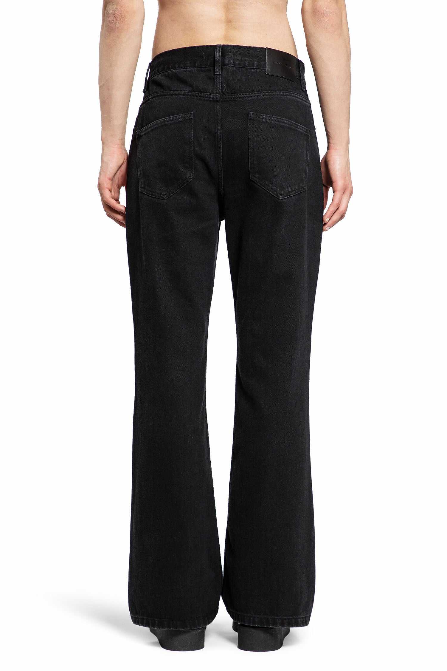 ERNEST W. BAKER Leather Flare Jeans man