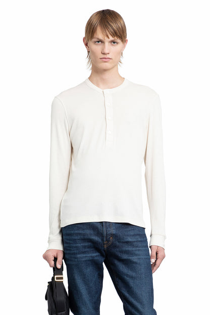 TOM FORD MAN OFF-WHITE T-SHIRTS & TANK TOPS
