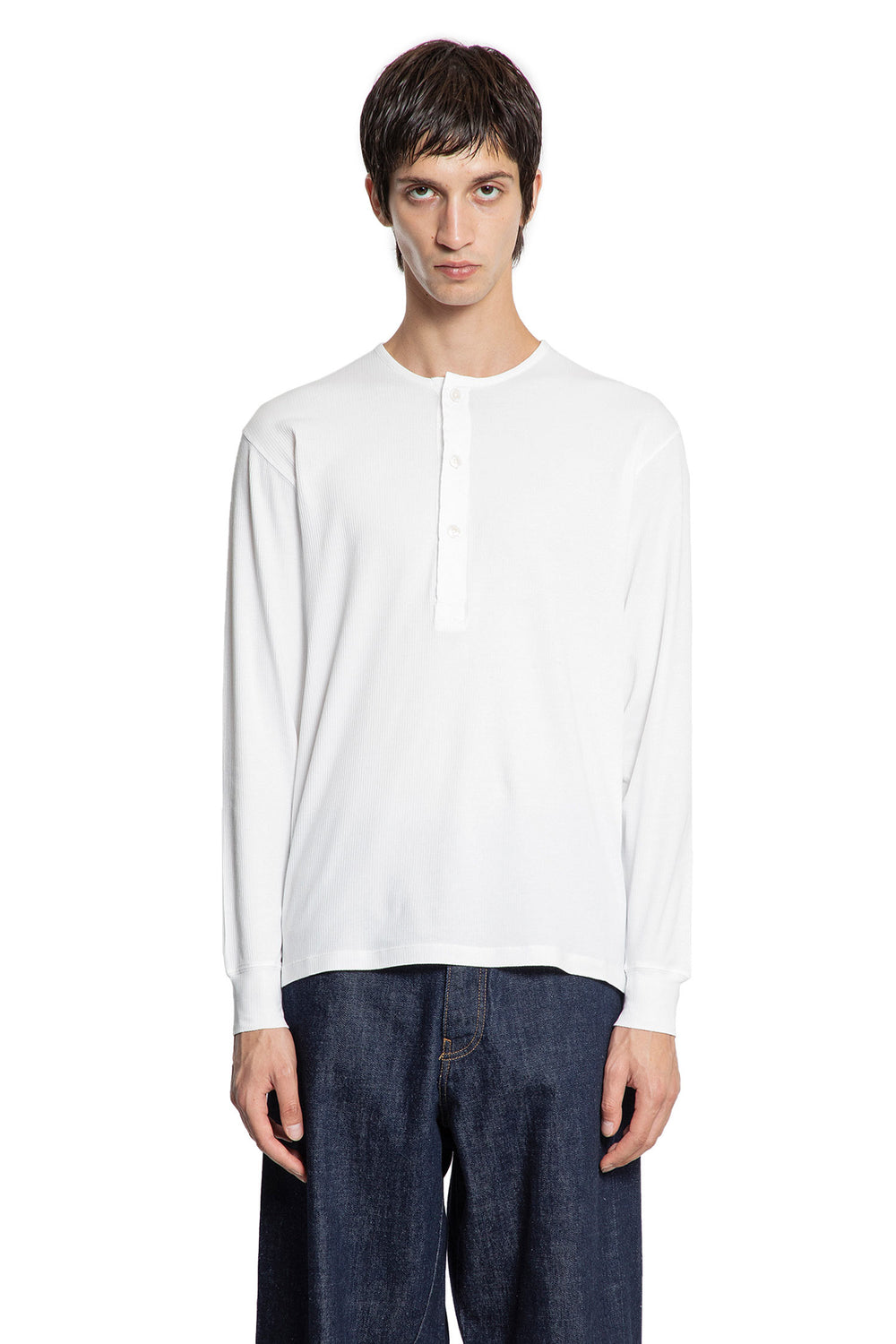 Cotton Stretch Rib Henley T-Shirt