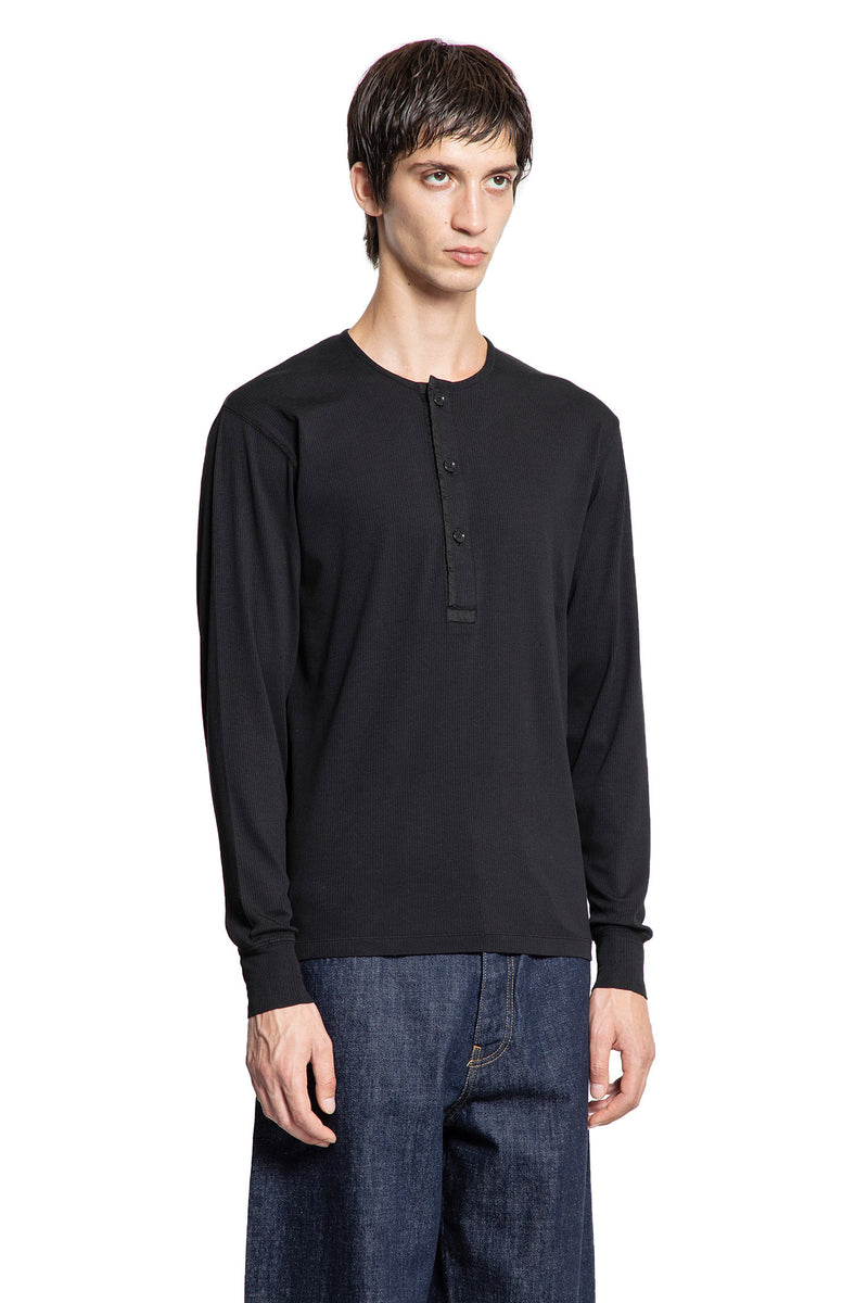 Cotton Stretch Rib Henley T-Shirt - Antonioli.eu