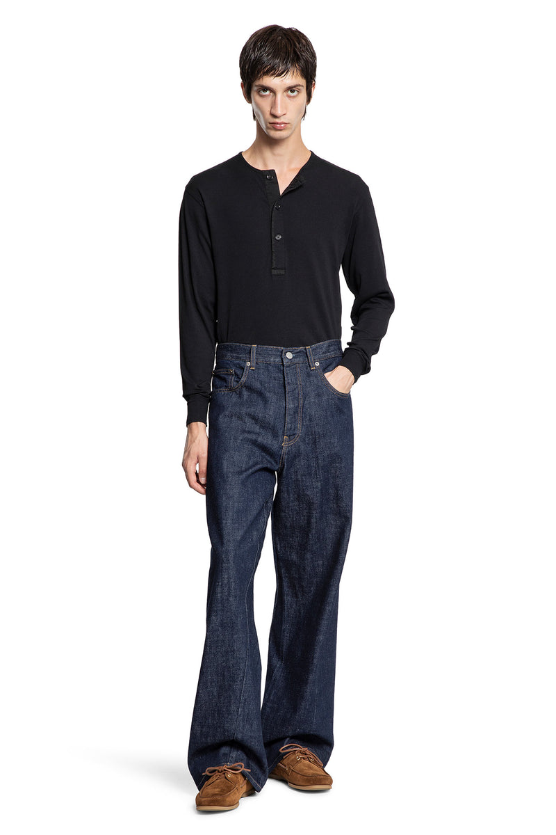 Cotton Stretch Rib Henley T-Shirt - Antonioli.eu