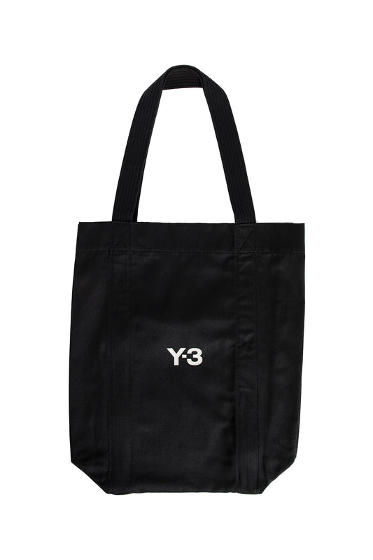 Y-3 MAN BLACK TOTE BAGS