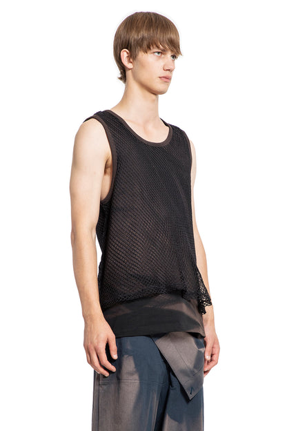 JIYONG KIM MAN BLACK T-SHIRTS & TANK TOPS