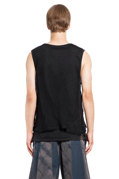 JIYONG KIM MAN BLACK T-SHIRTS & TANK TOPS