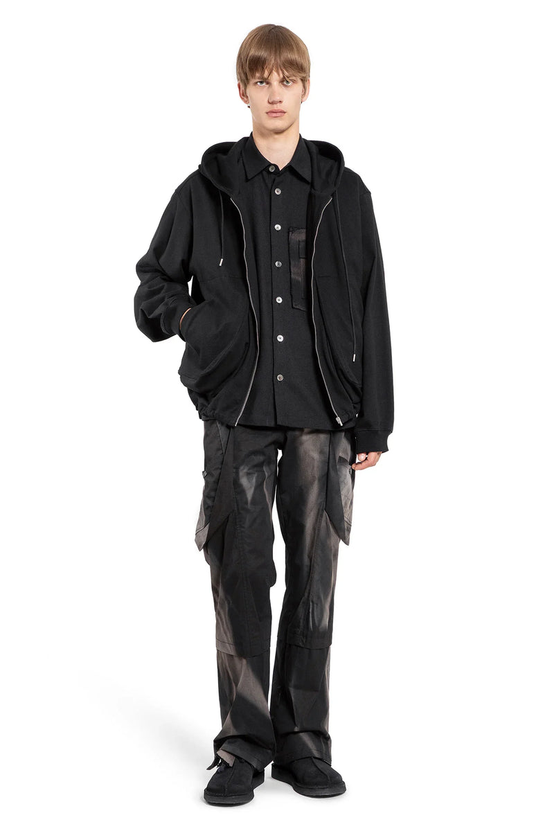 Draped Pocket Zip-Up Hoodie - Antonioli.eu