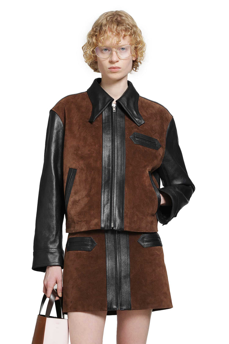 MARNI Suede and Leather Jacket woman