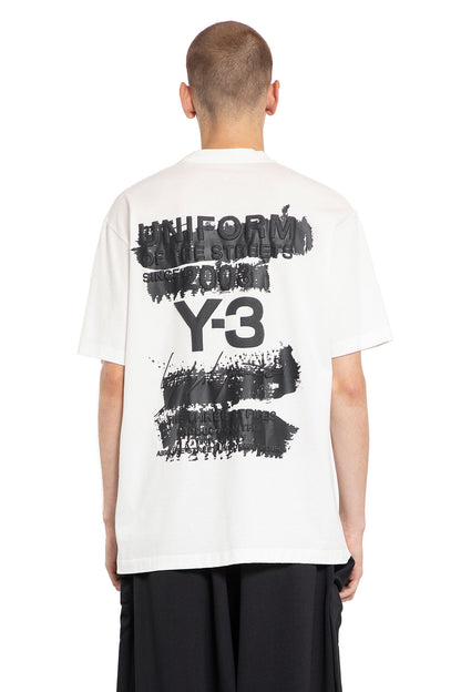 Y-3 MAN WHITE T-SHIRTS & TANK TOPS