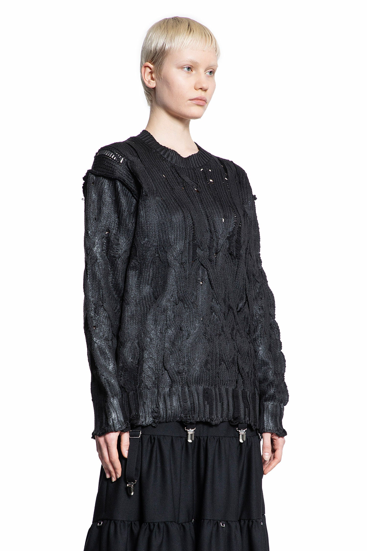 JUNYA WATANABE WOMAN BLACK KNITWEAR