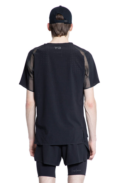 Y-3 MAN BLACK T-SHIRTS & TANK TOPS